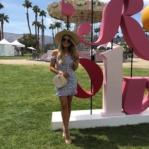 Blue off the shoulder dress